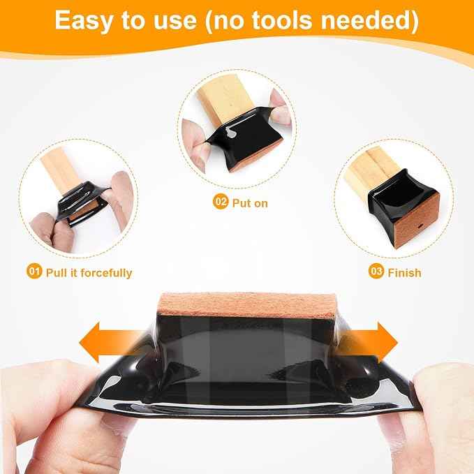 CHUNZEXI 32 Pack Square Chair Leg Floor Protectors