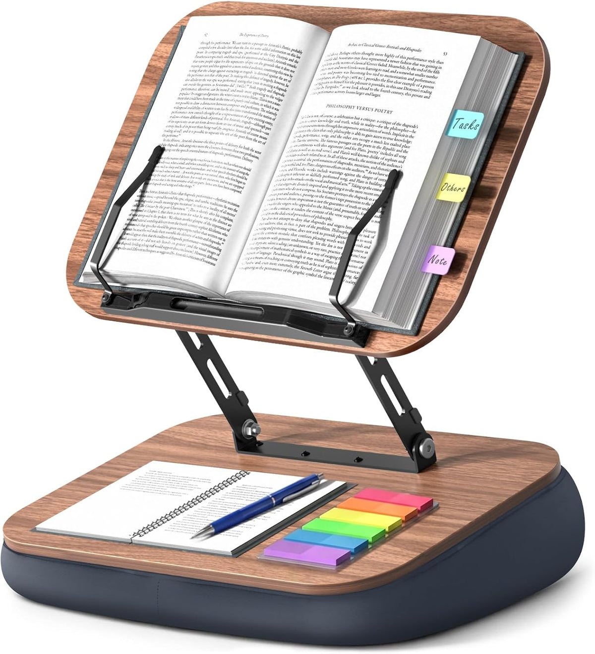 Lap Bean Bag Book Holders for Reading Hands Free, Adjustable Book Stand