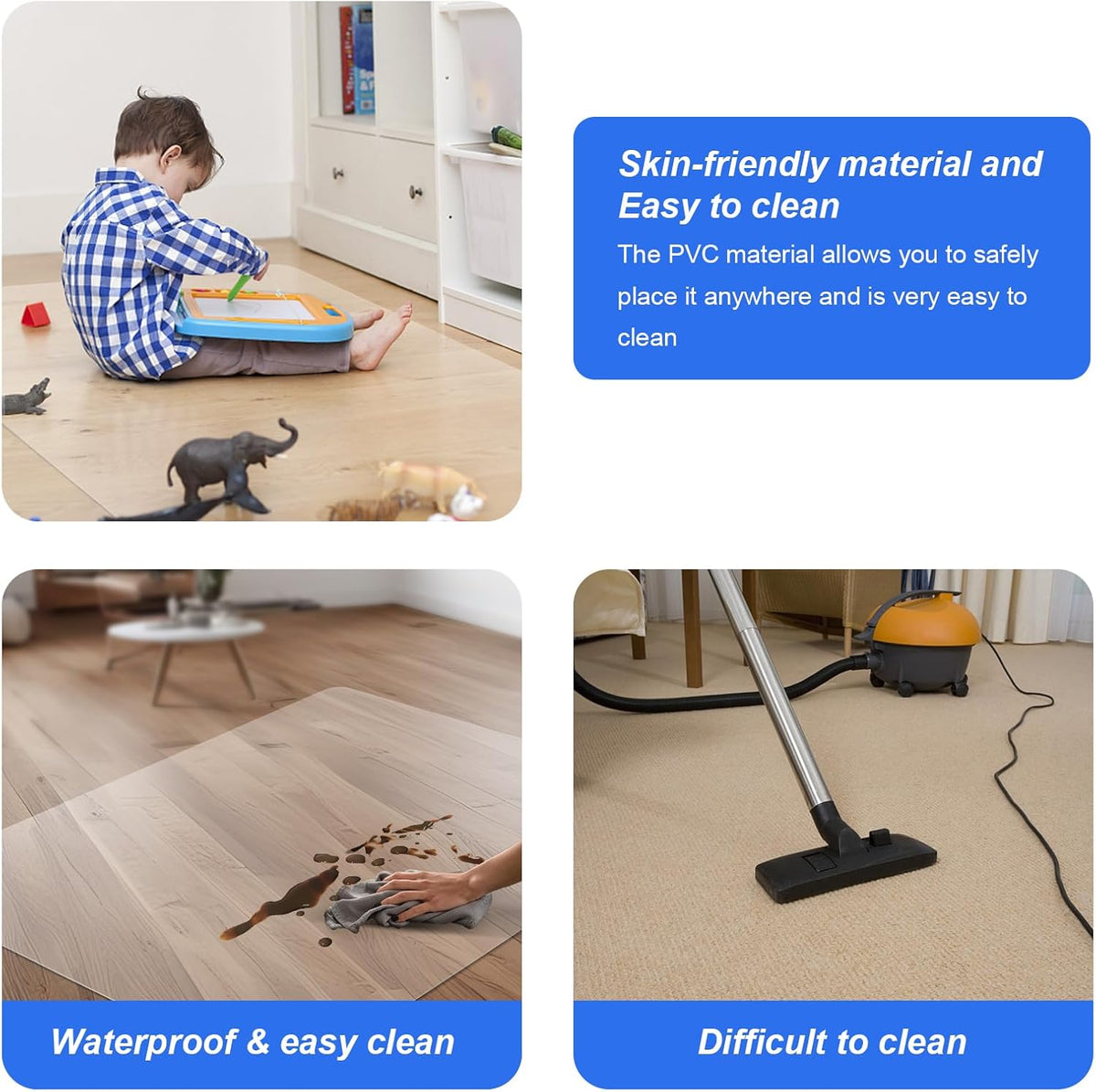 Azadx Office Chair Mat for Hardwood Floor Clear Chair Mat for Easy Glide