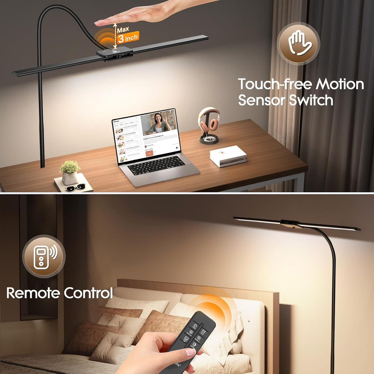 Syrinx LED Floor Lamp, 18W 2000LM Bright Floor Lamp for Office, Living Room