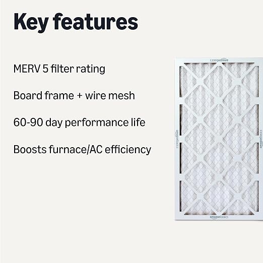 Amazon Basics Merv 5 AC Furnace Air Filter 14x25x1 inches