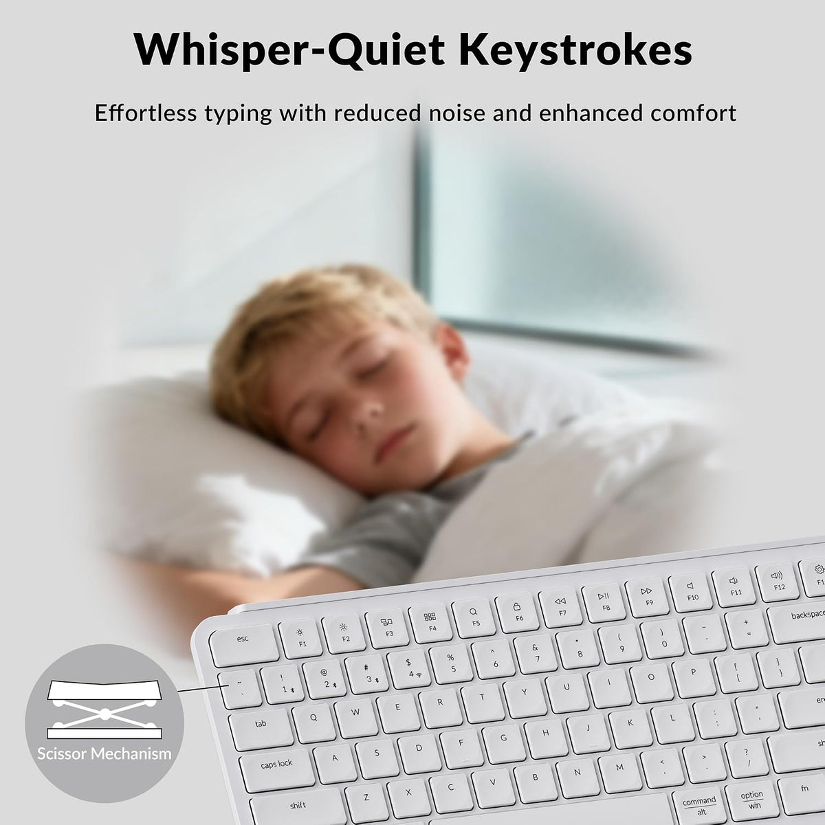 Keychron B6 Pro Ultra-Slim Full-Size Wireless Keyboard - Ivory White