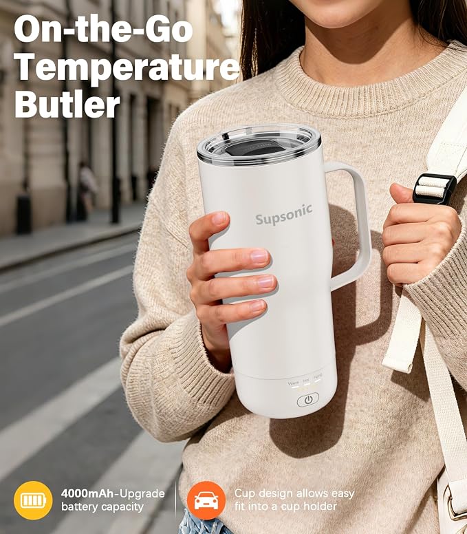 Supsonic Heated Coffee Mug, 20oz Electric Temperature Control Cup | Keeps