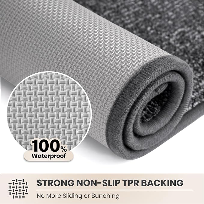 PURRUGS Dirt Trapping Door Mat 24" x 59", Non-Slip Machine Washable Entry Rug