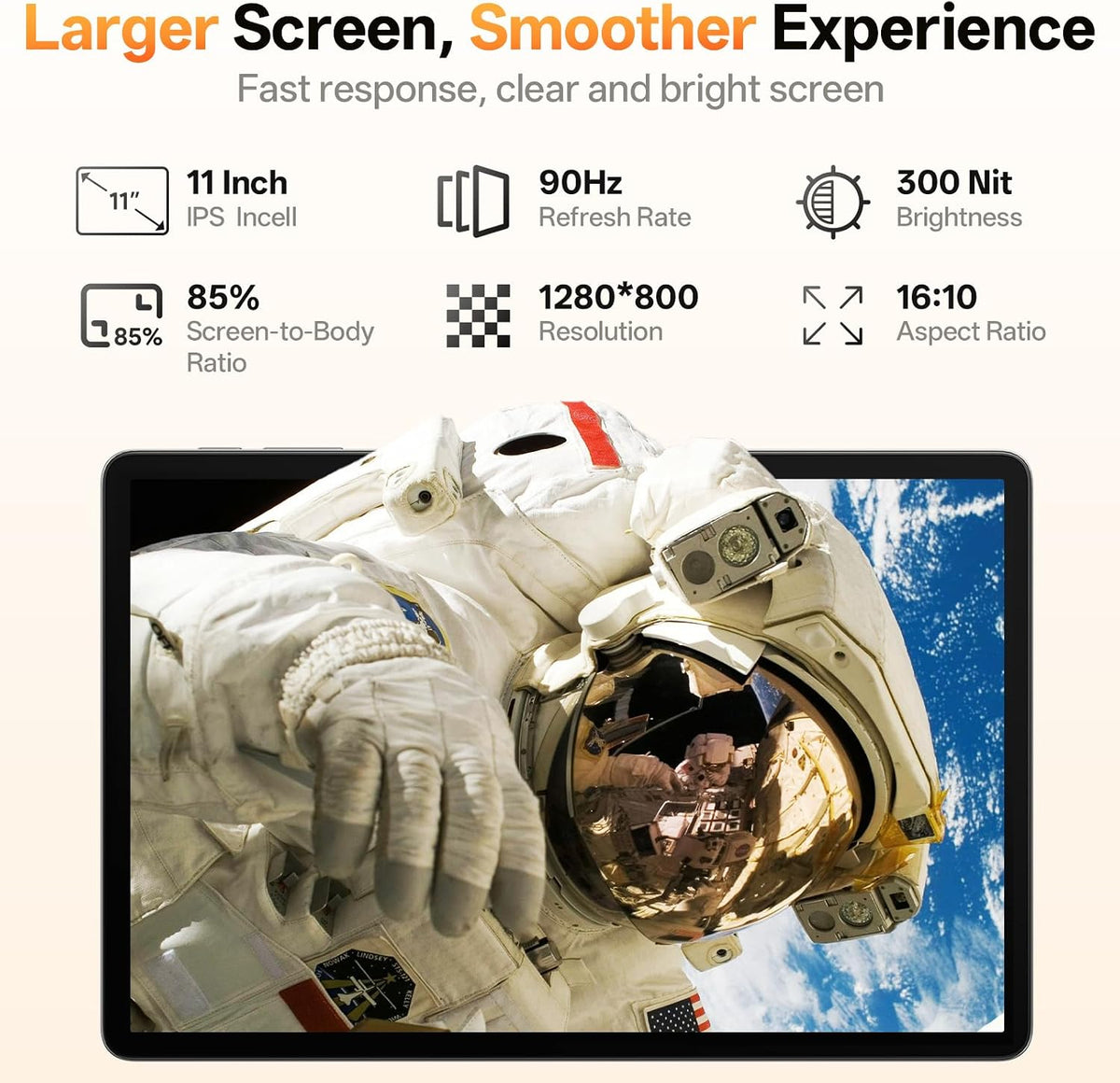Android 16 Tablet 11 Inch, Octa-core 20GB RAM + 128GB ROM 1TB Expand, Gray