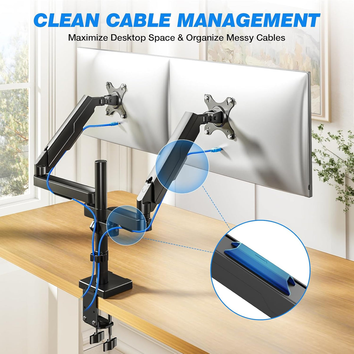 Rfiver Dual Monitor Stand Desk Mount for 17-34" Screens Holds up to 22lbs