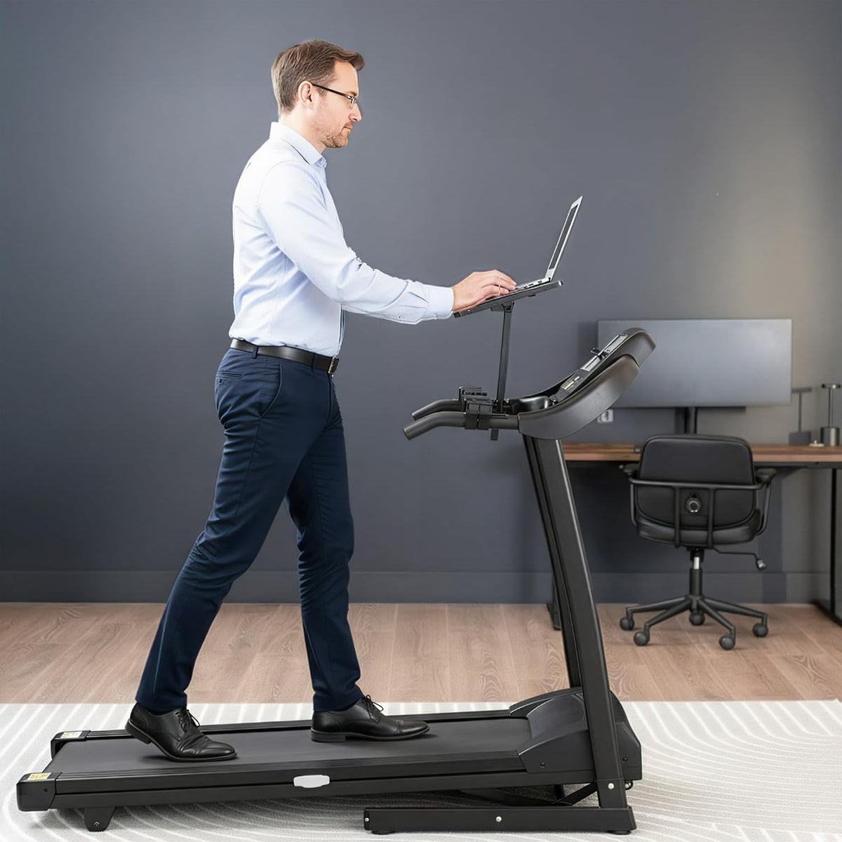 VIVO Black Universal Wooden Laptop Treadmill Desk, Stand-TDML4