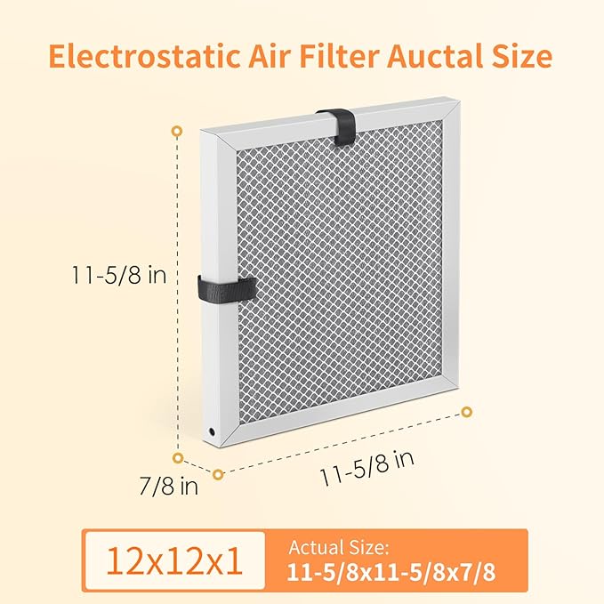 2-Pack 12x12x1 MERV 8 Reusable & Washable Electrostatic Air Filters