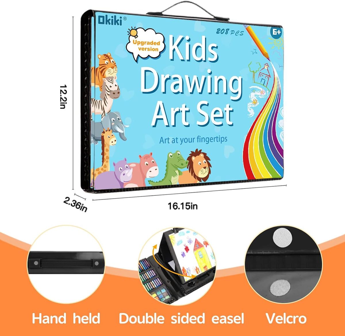 Art Supplies,297 Pack Art Set Drawing Kit for Girls Boys Artist, Deluxe Gift Art Box with Trifold Easel,Includes Oil Pastels, Colored Pencils, Coloring Book, Scissors, Apron,Origami Paper 40 Sheets