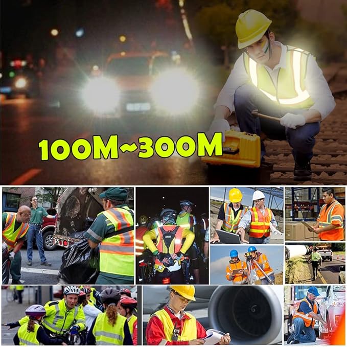 YOWESHOP High Visibility Safety Vest Custom Your Logo Protective Workwear 5 Pockets With Reflective Strips Outdoor Work Vest (2XL, Blue Luminous)