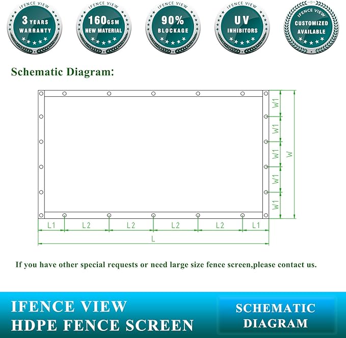 Ifenceview 6'x1' to 6'x100' Brown Shade Cloth Panels Fence Privacy Screen