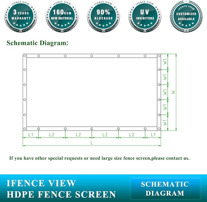 Ifenceview 6'x1' to 6'x100' Brown Shade Cloth Panels Fence Privacy Screen