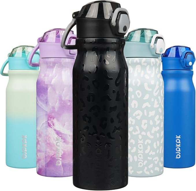 BJPKPK 25 oz Insulated Water Bottle, Stainless Steel Flask | Leak Proof Locking