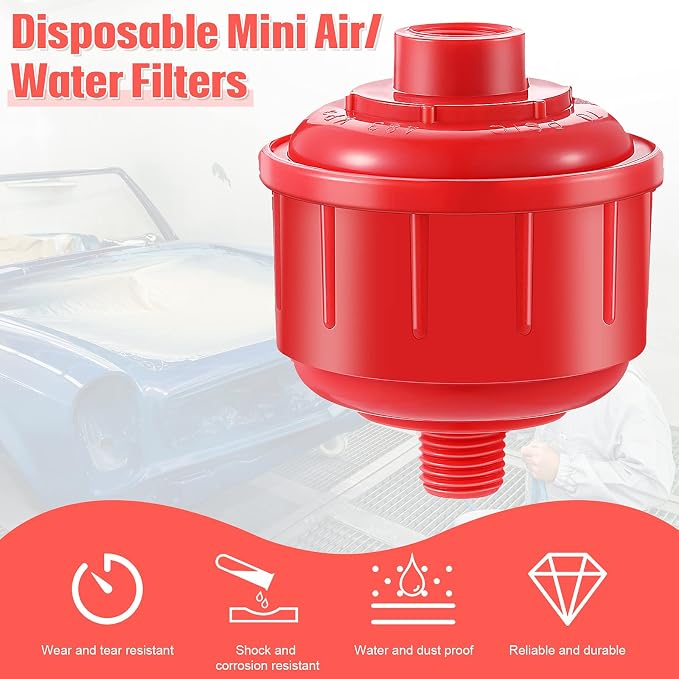 4 Pieces Disposable Mini Air Water Filters Disposable Spray Gun Filter