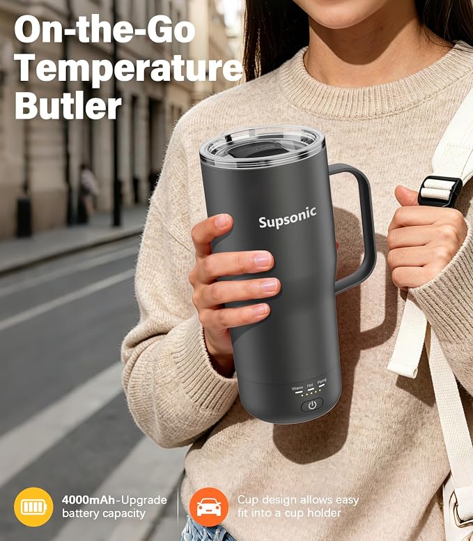Supsonic Heated Coffee Mug, 20oz Electric Temperature Control Cup | Keeps