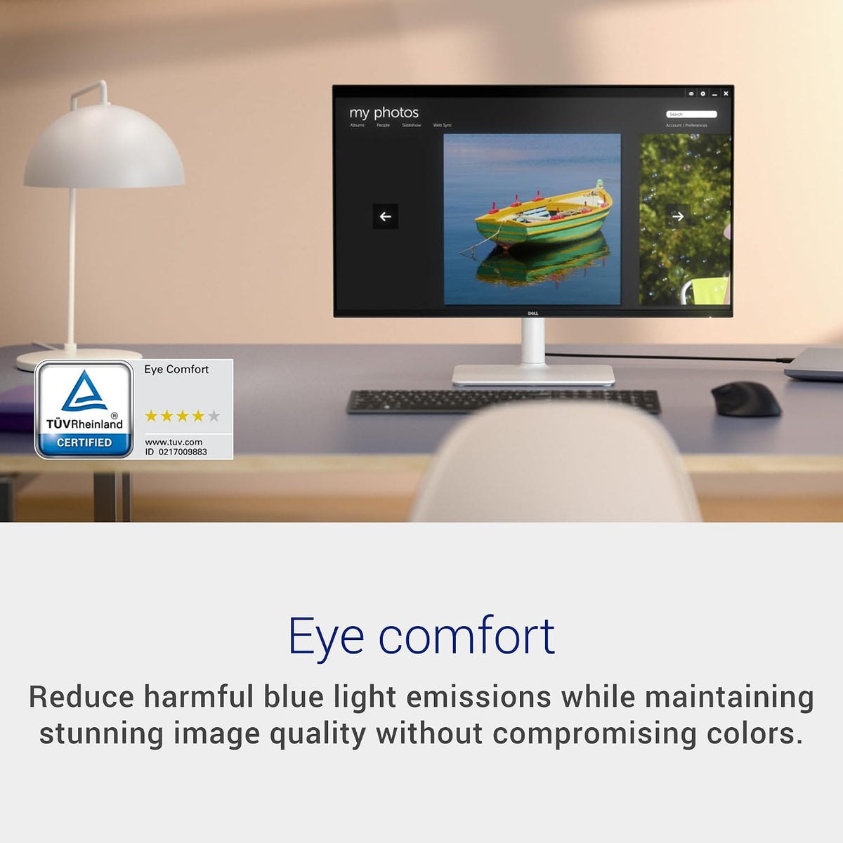 Dell 27 Plus QHD USB-C Monitor - S2725DC - 27-inch QHD (2560x1440) 144Hz 1ms Display, 2 x 3W Speakers, USB-C/HDMI/DisplayPort 1.4 Connectivity, Height/Tilt/Pivot/Swivel, AMD FreeSync - Ash White