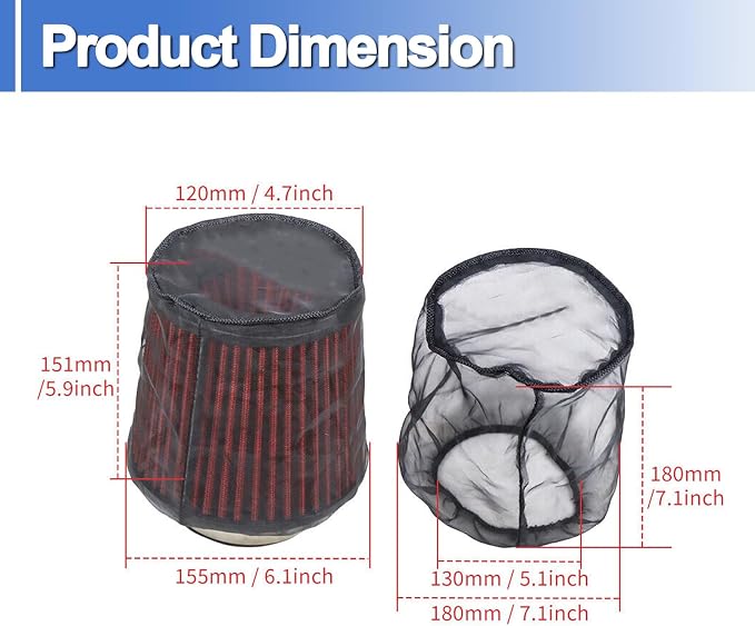 Air Filter Cover Small Dustproof Protective Cover Fits