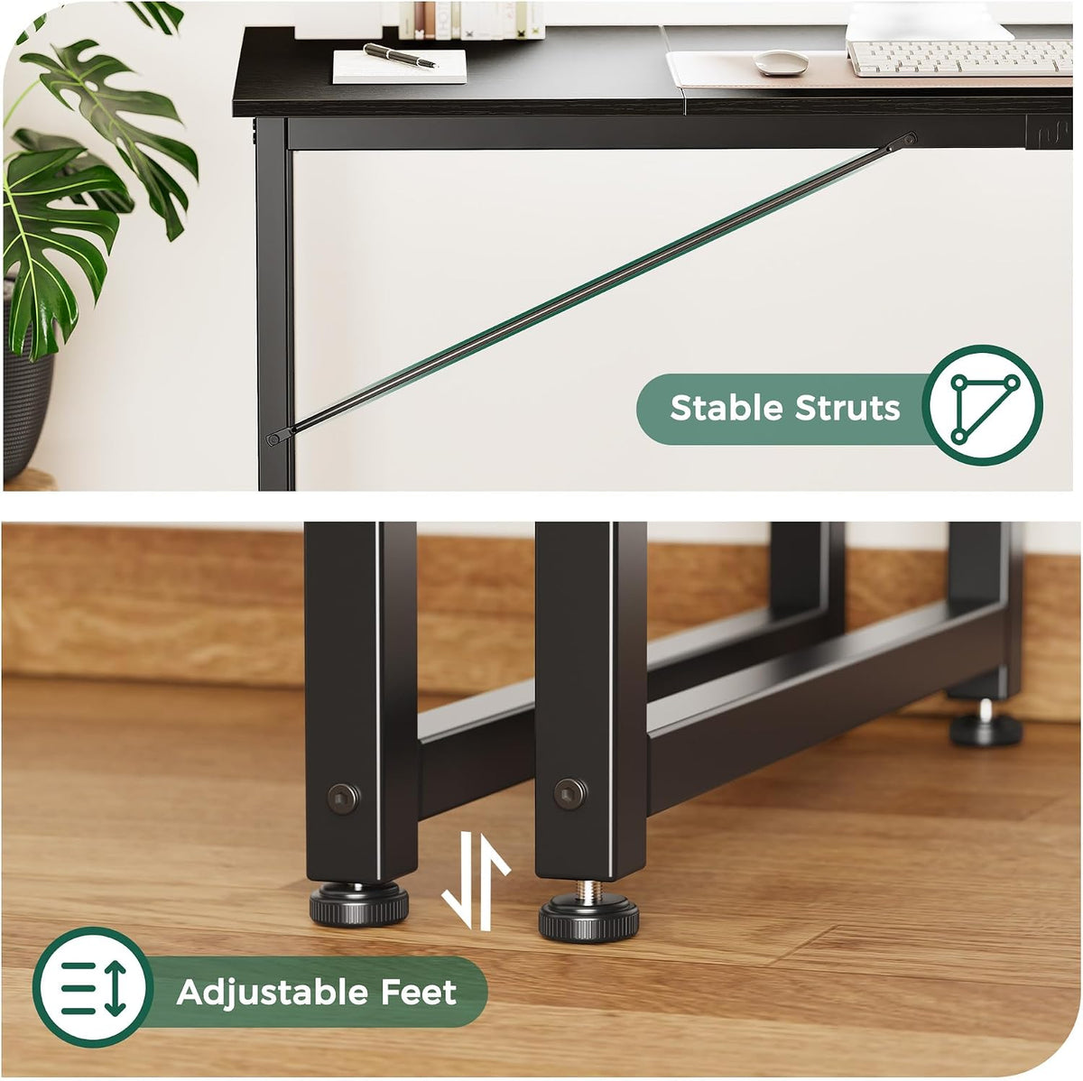 Huuger Computer Desk, 86.6 Inch Home Office Desk