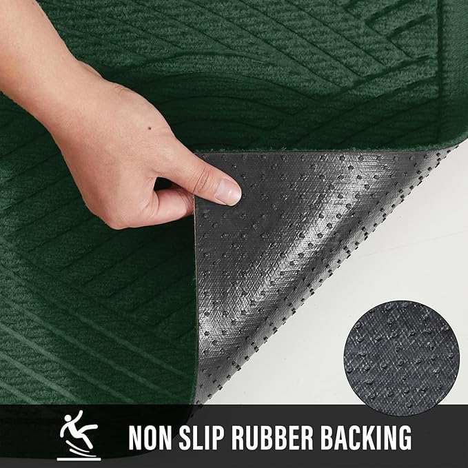 HIYARD Sturdy Front Door Mat, Absorbent Muddy Dirt Resist Welcome Door Mats