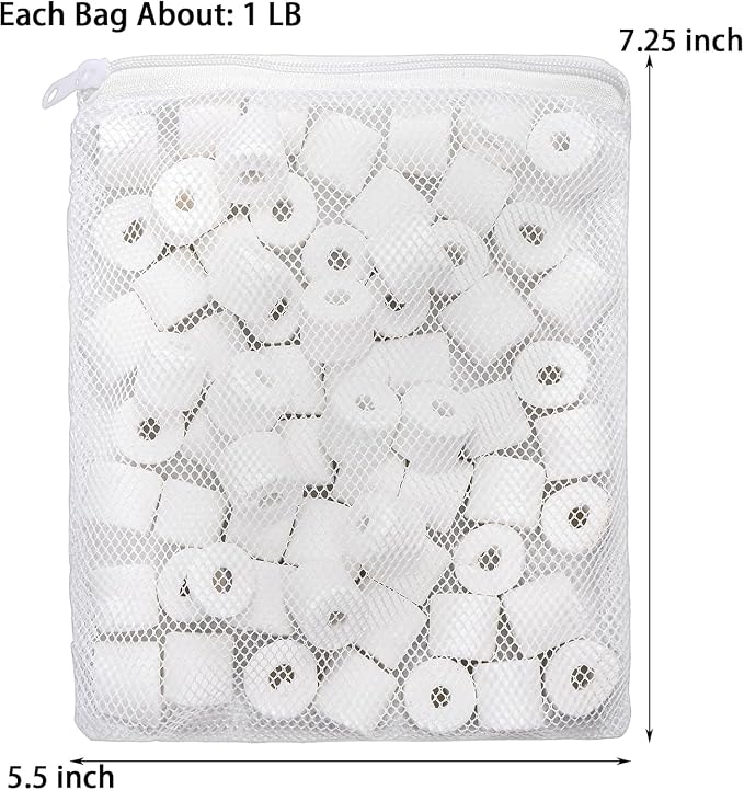 TOPZEA 6 Lb Aquarium Filter Media Ceramic Rings, Premier Bio Filter Medias