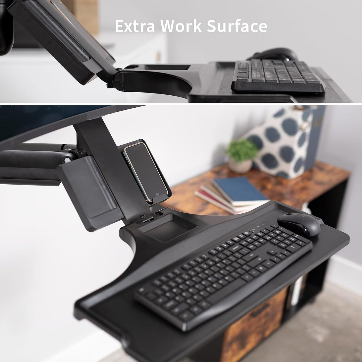 VIVO Monitor & Keyboard Counterbalance Sit-Stand Wall Mount, STAND-SIT1WD