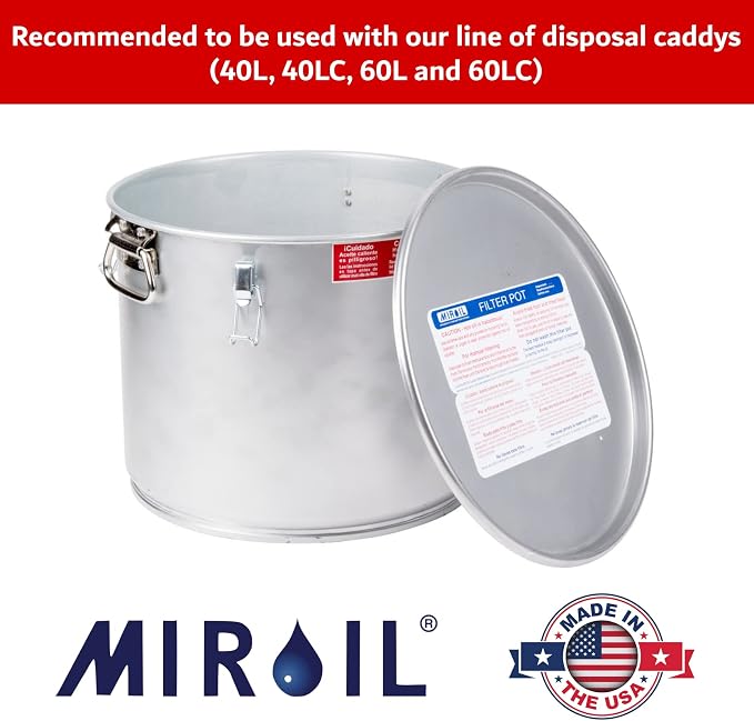 MirOil B22FS Fryer Oil Filter Bag & Frame Combo, Extends Life, Polish Hot &