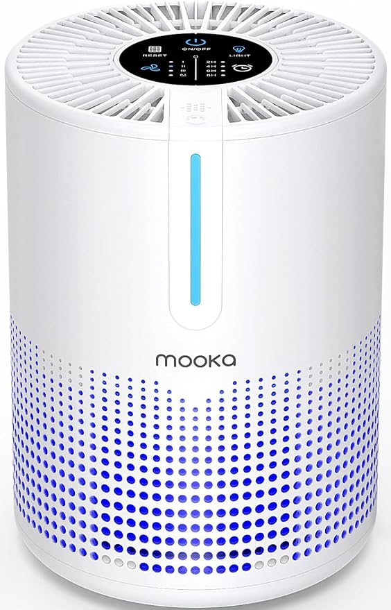 Air Purifiers for Bedroom Home 430 Sq.Ft, MOOKA H13 HEPA Filter Small Portable