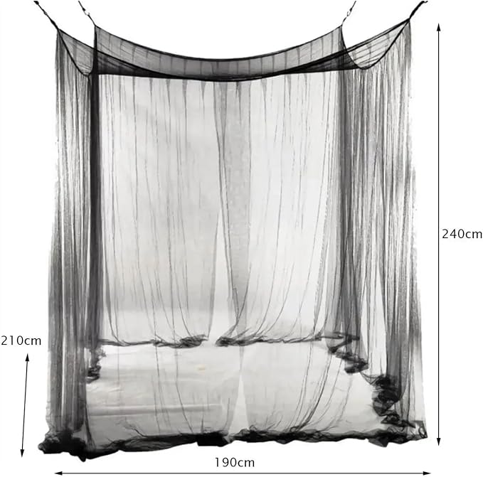 Canopy Bed Curtains Black/White/Beige Elegant Lace Canopy Curtain