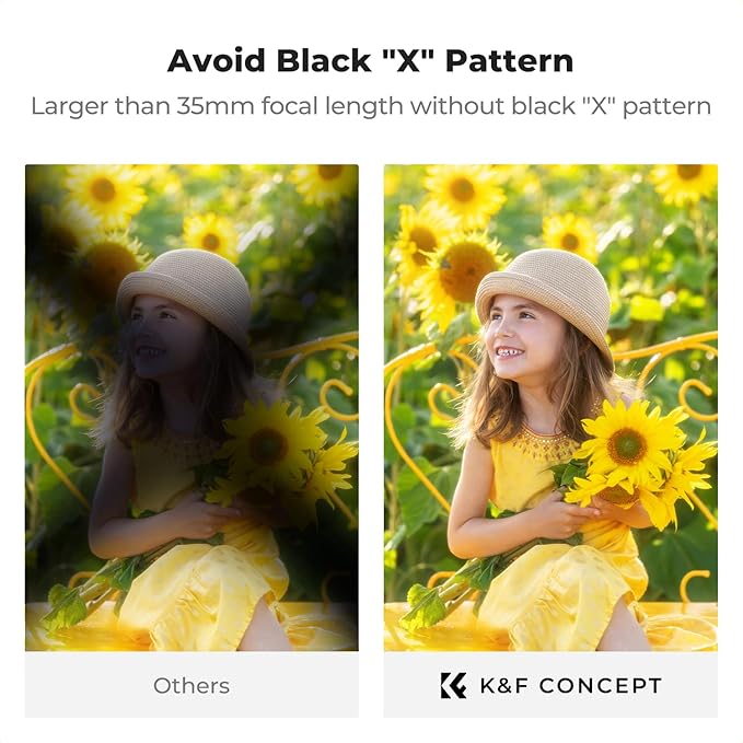 K&F CONCEPT 62mm Black Diffusion Mist Effect 1/4 & Variable ND2-32 & Circular