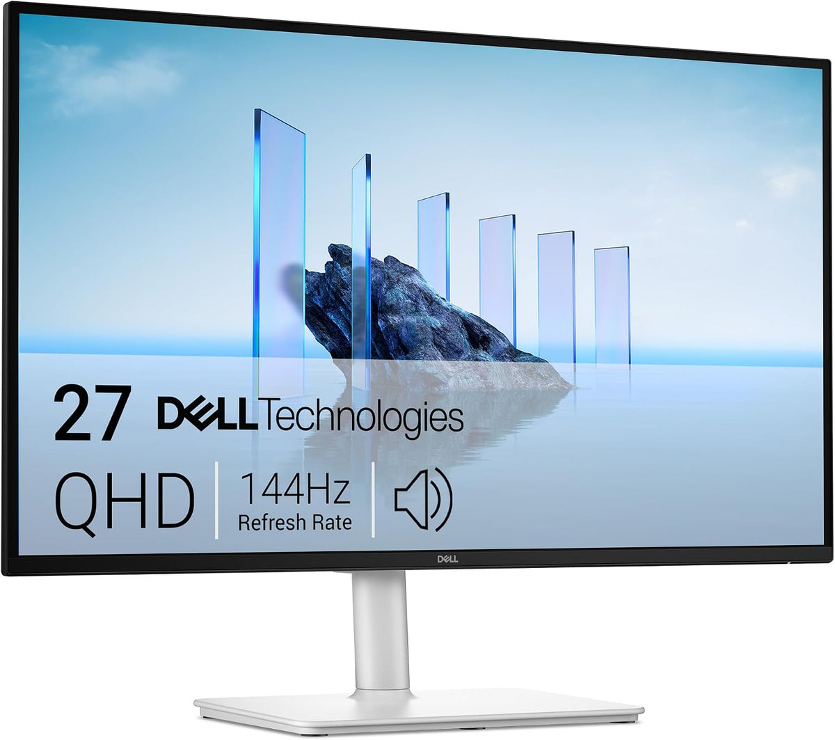 Dell 27 Plus QHD USB-C Monitor - S2725DC - 27-inch QHD (2560x1440) 144Hz 1ms Display, 2 x 3W Speakers, USB-C/HDMI/DisplayPort 1.4 Connectivity, Height/Tilt/Pivot/Swivel, AMD FreeSync - Ash White