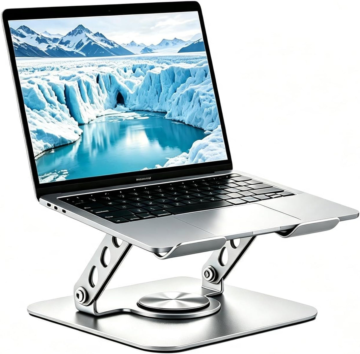 Laptop Stand with 360° Rotating Heavy Base, Foldable Adjustable