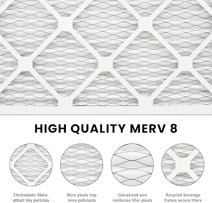 14x14x1 Air Filter MERV 8, HVAC/Furnace AC Filter Replacement, Dust