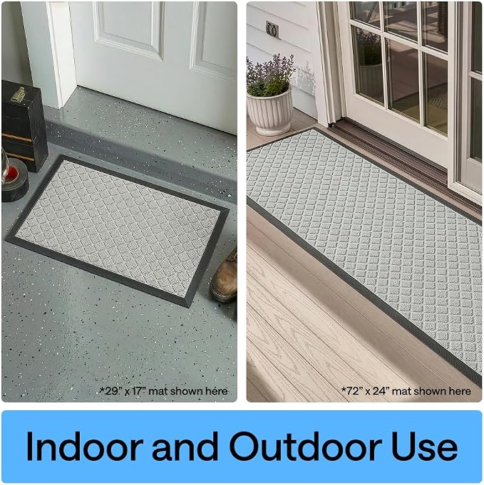 GORILLA GRIP 100% Waterproof All-Season WeatherMAX Doormat US Designed Natural
