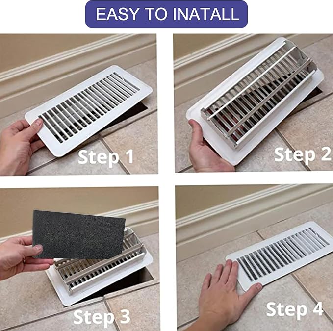 24-Pack Air Vent Filter 4 x 10 Inch Activated Charcoal, Air Vent Floor Heater