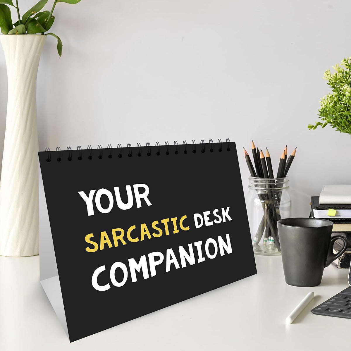 RED OCEAN Sarcastic Office Desk Companion, Funny Quotes for Desk, Joke Office Gift, Funny Gifts For Women Men, Colleague Gifts For Birthday Christmas, Co Worker Gifts