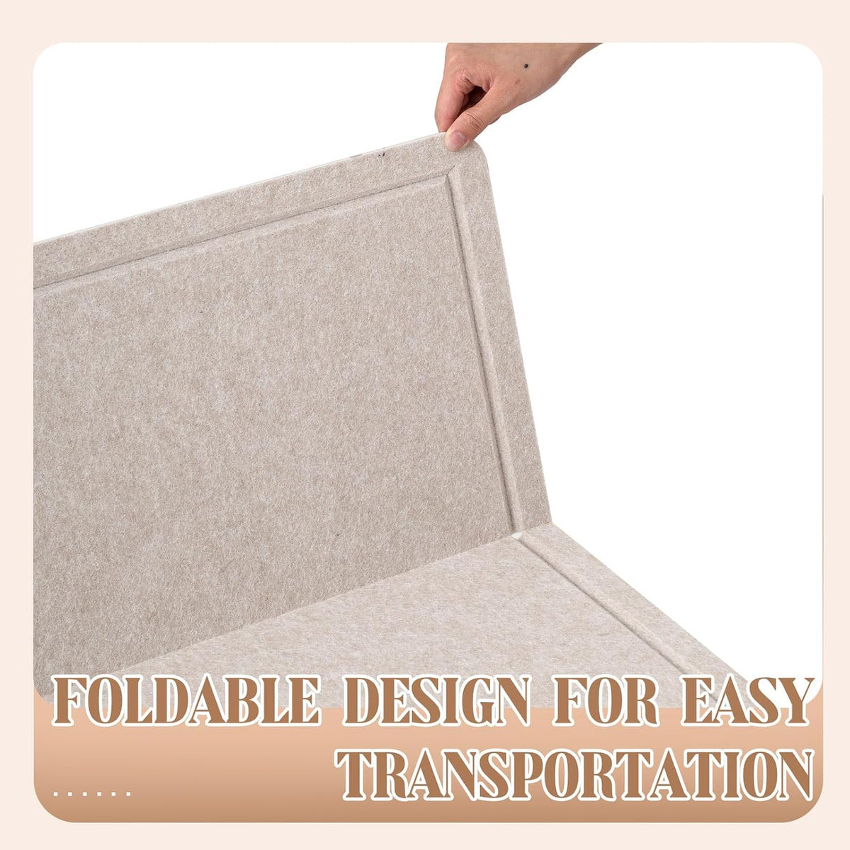 Extra Large Felt Bulletin Board, 72" X 48" Foldable Pin Board, Beige
