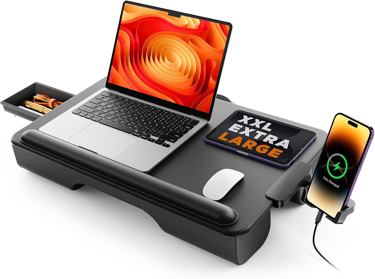 SAIJI Laptop Lap Desk, Portable Laptop Desk for Bed Fits Up to 17" Laptops