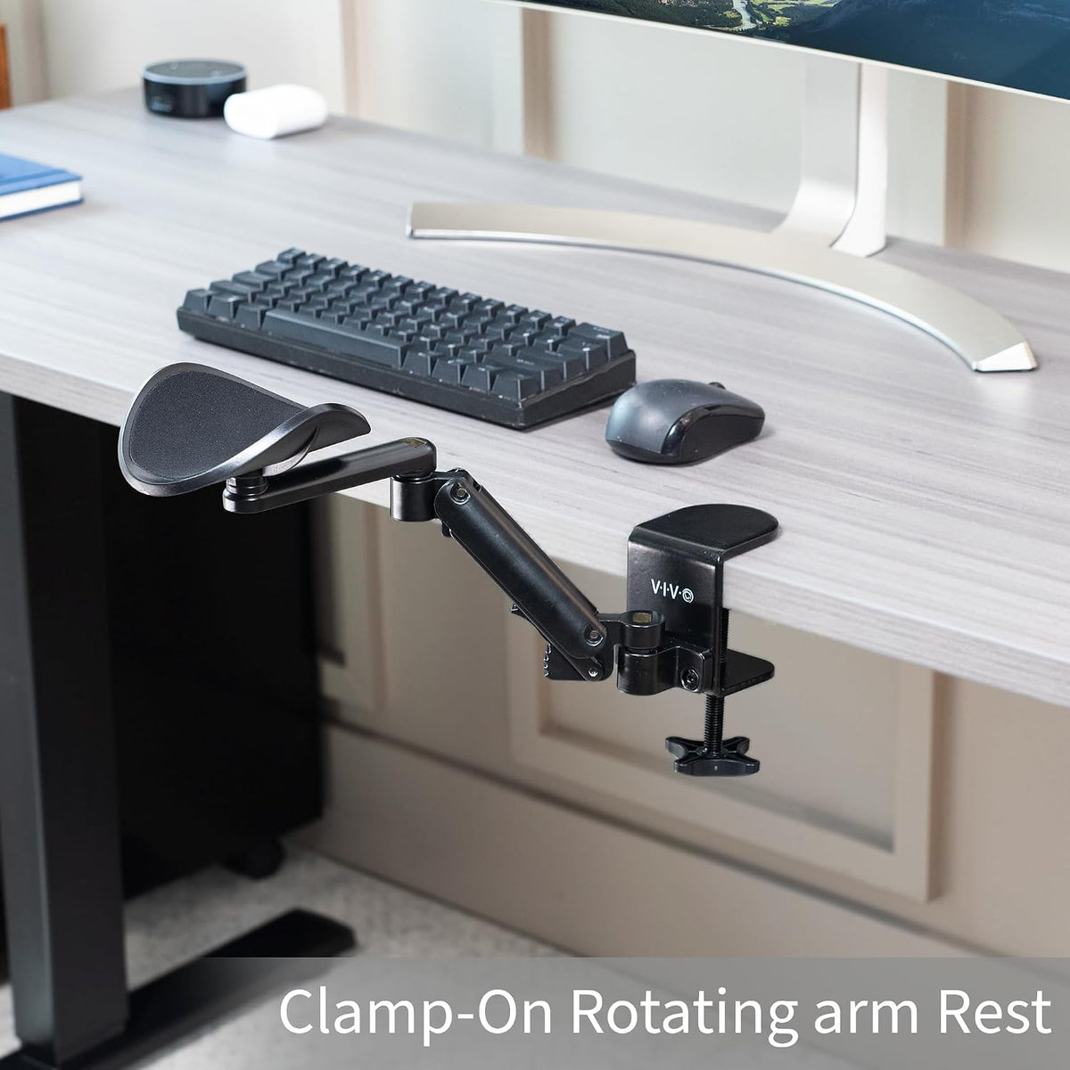 VIVO Clamp-on Adjustable Arm Rest, 360° Rotation