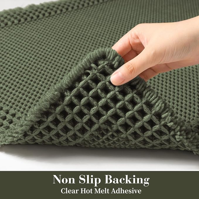 RESARE Waffle Bath Mat for Bathroom, Super Absorbent Bathroom Rugs Non Slip