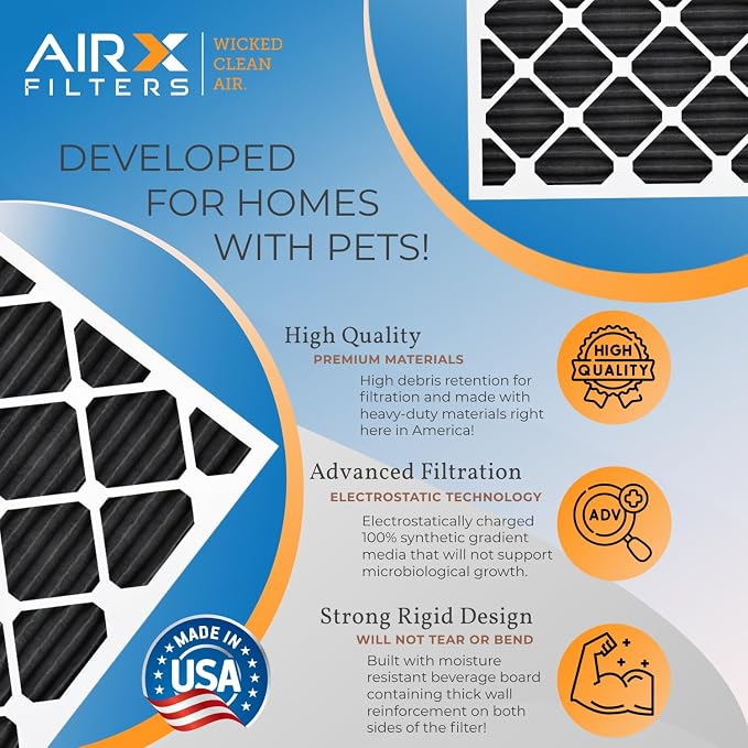 AIRX FILTERS WICKED CLEAN AIR. 12x18x1 Air Filter Odor Eliminator Carbon Filter