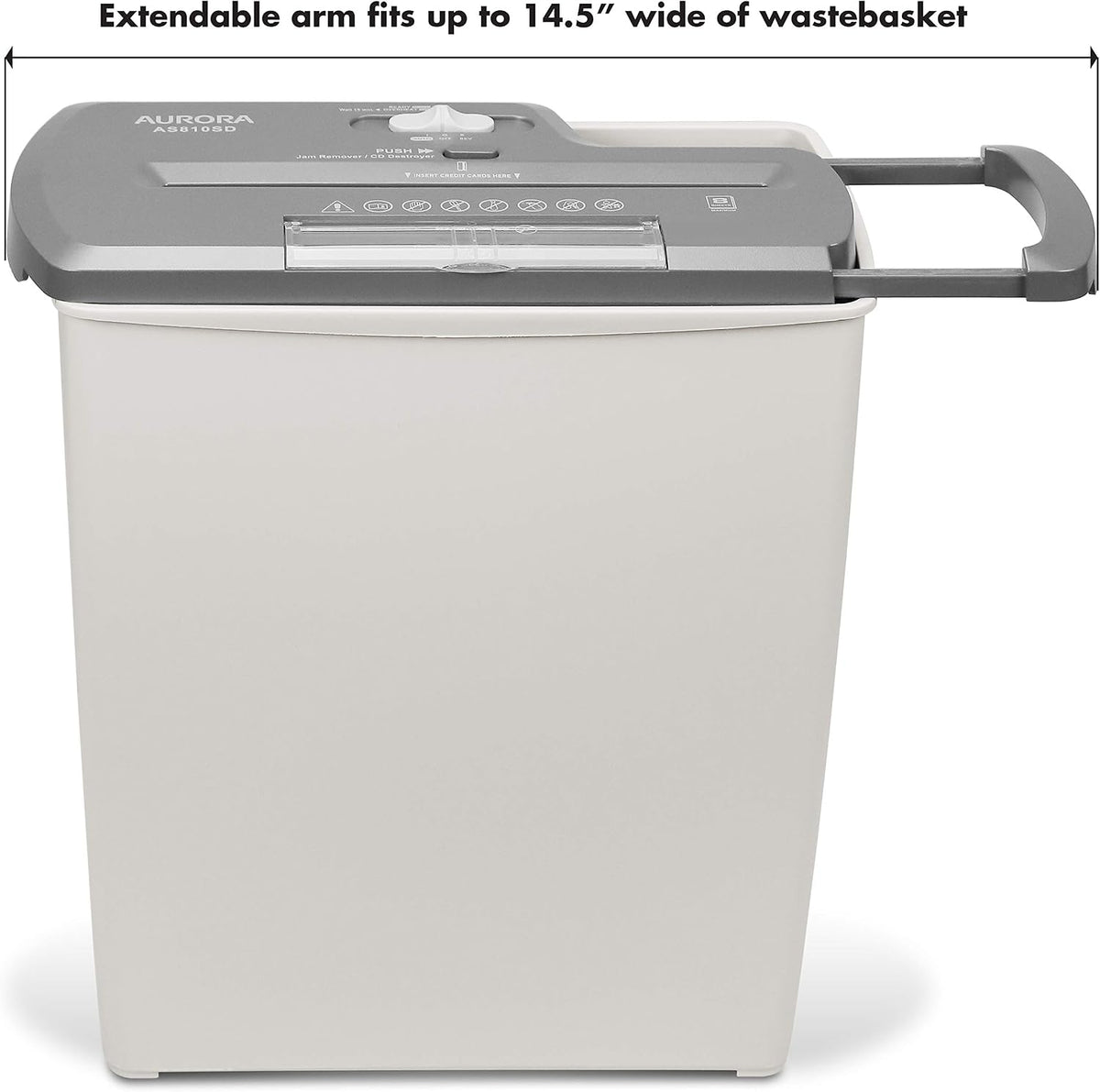 Aurora AS810SD 8-Sheet Strip-Cut Paper, CD and Credit Card Shredder Basket