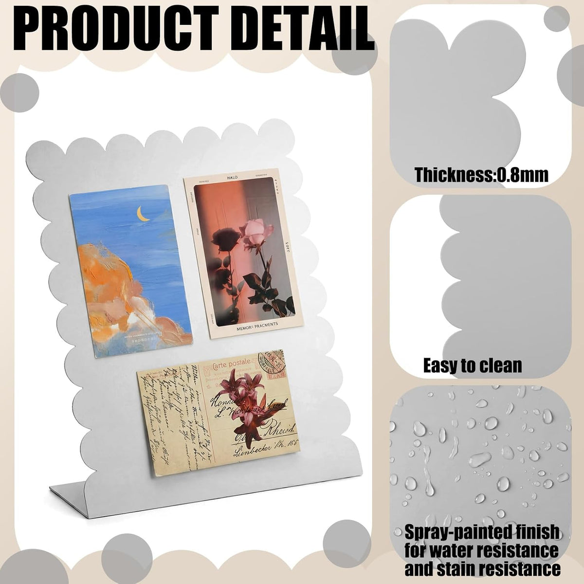 Gueevin 2 Pcs Magnet Board Magnetic Display Stand for Table, Silver, Small