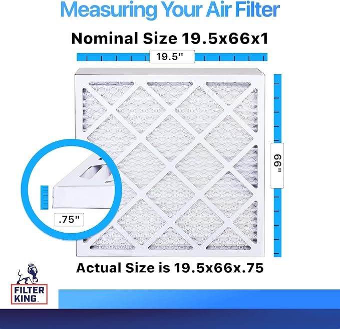 Filter King 19.5x66x1 Air Filter | 4-PACK | MERV 8 HVAC Pleated A/C Furnace