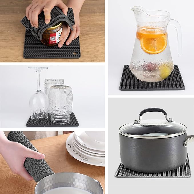 Silicone Trivets for Hot Pots and Pans, Heat Resistant Durable Flexible