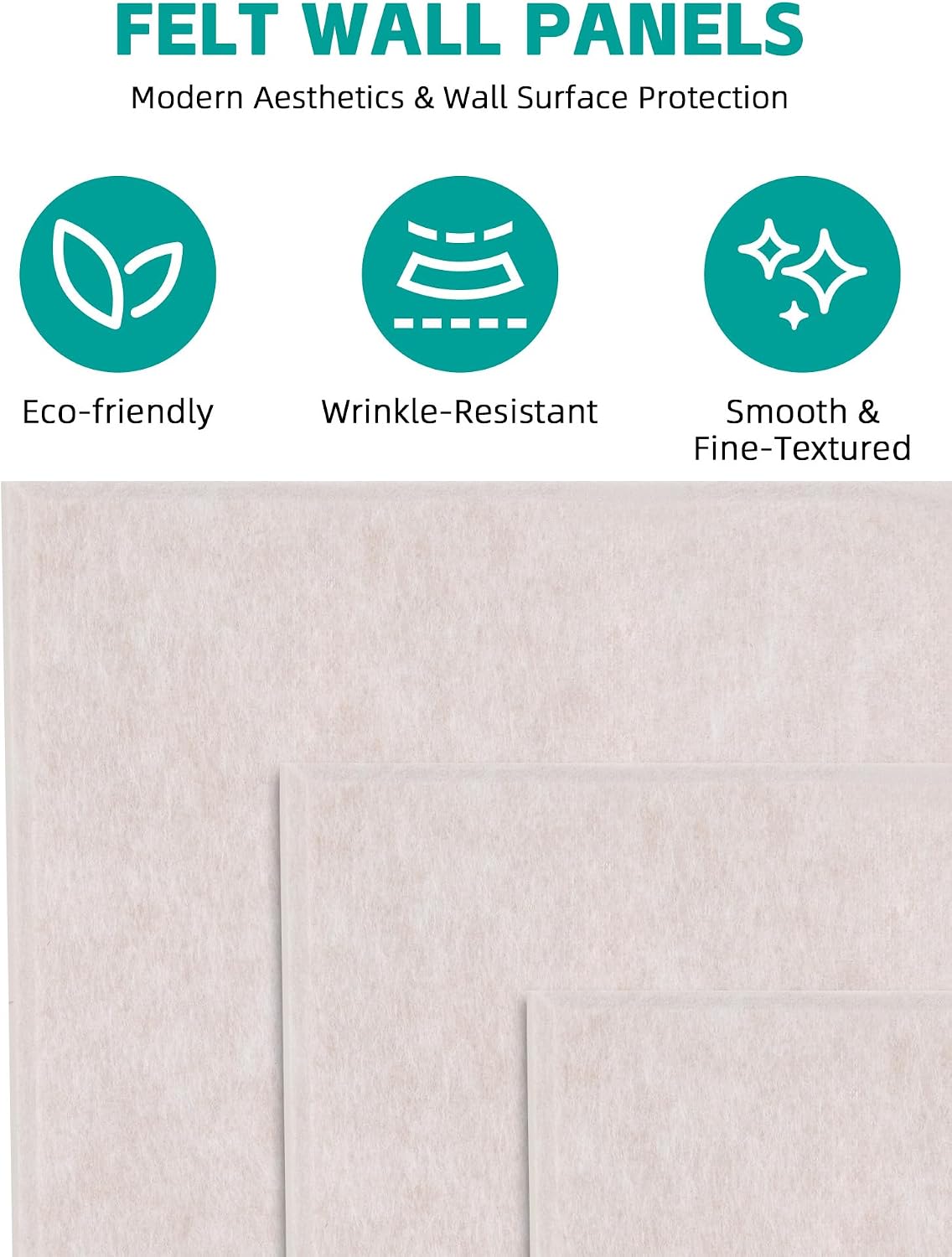 Large Felt Bulletin Board Tiles 48" x 36" Cork Board Alternative (Light Camel, Fine-Stripe 12-Pack)