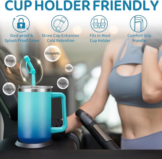 BENZZO Tumbler with Lid and Straw 40oz Stainless Steel Hydro Tumblers with