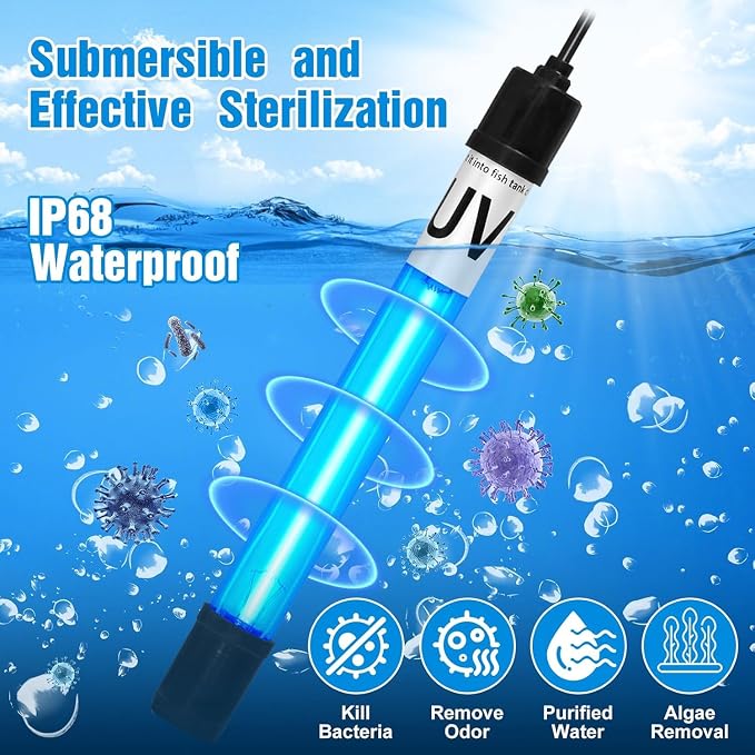 Turtle Tank Filter Aquarium Filter w/ Detachable U-V Light