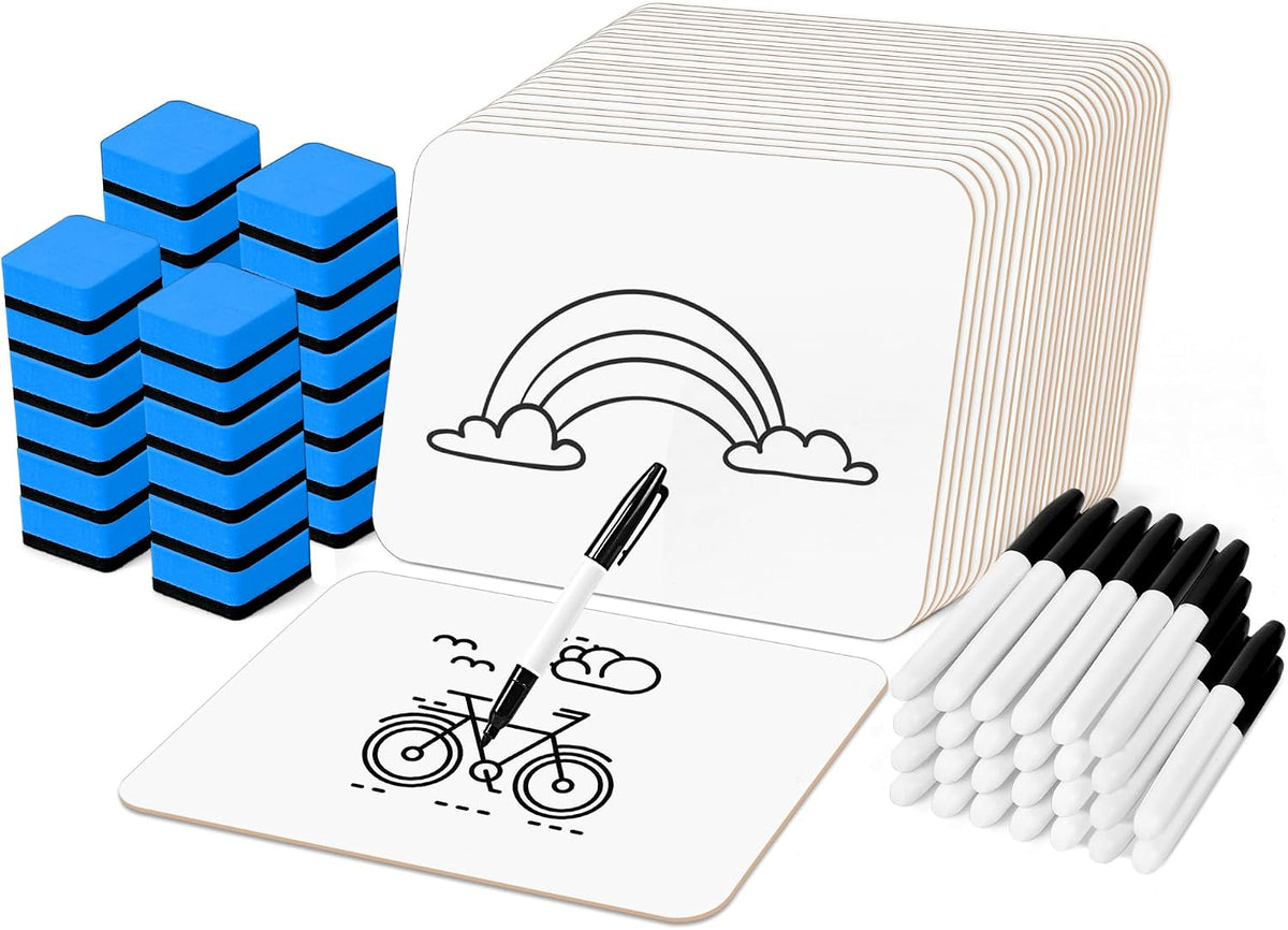 PANDRI 26 Pack Dry Erase Boards with 26 Erasers and 26 Markers, 12.5”x 9”