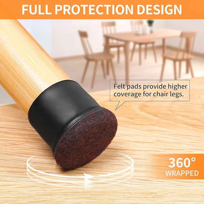 Ezprotekt 24 Pcs Extra Large Chair Leg Floor Protectors