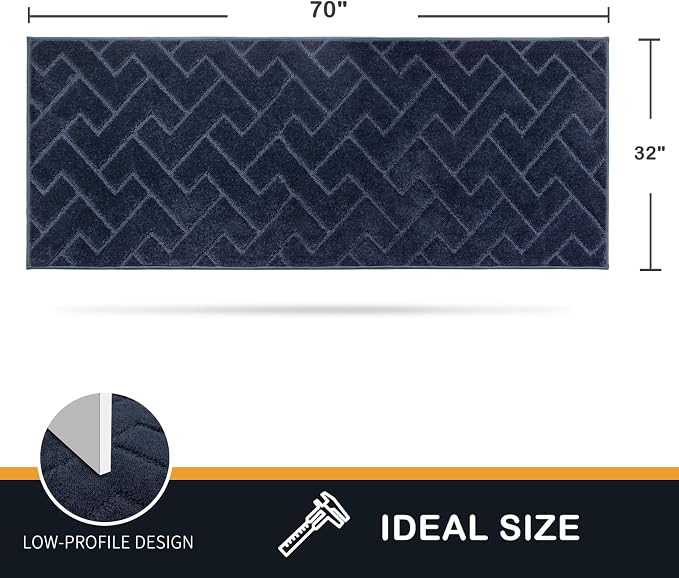 PURRUGS Dirt Trapping Door Mat 32" x 70", Non-Slip Machine Washable Entry Rug